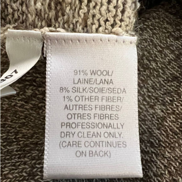 Susan Bristol Women's Fair Isle Vest Size L in Brown Beige Wool Silk Blend - Picture 6 of 7